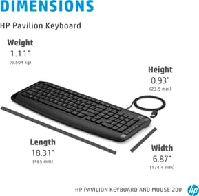 Clavier et souris filaires HP 200 AZERTY (9DF28AA) — image 5
