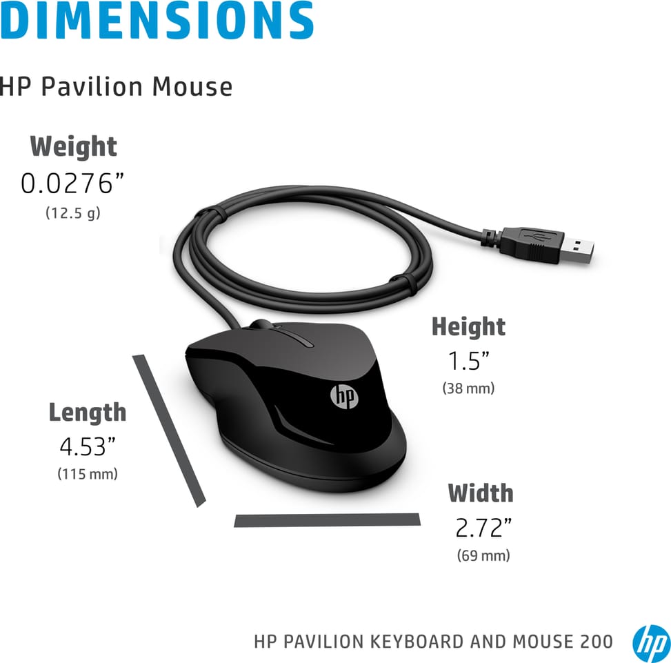 طقم لوحة مفاتيح وفأرة سلكي HP 200 AZERTY (9DF28AA) — صورة 6