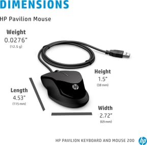 Clavier et souris filaires HP 200 AZERTY (9DF28AA) — image 6