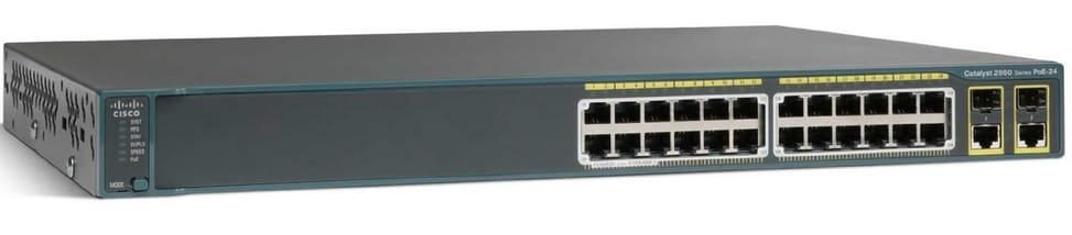 Cisco Catalyst 2960 Managed Switch - 24 Ports 10/100 PoE + 2 T/SFP LAN Lite Image — image 1