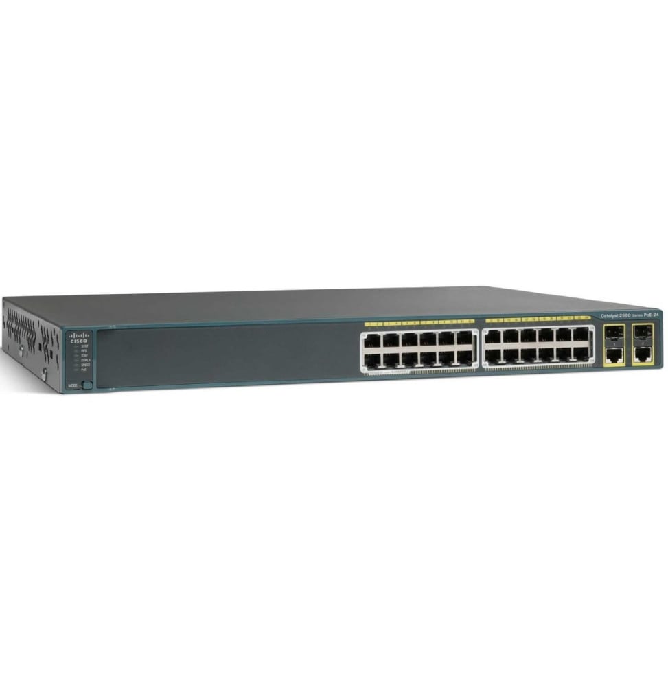 Switch administrable Cisco Catalyst 2960 - 24 ports 10/100 PoE + 2 T/SFP LAN Lite Image