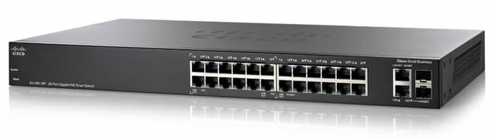 Switch administrable Cisco Small Business SF 200-24P - 24 ports 10/100 Mbps 12 ports PoE + 2 ports Gigabit/SFP — image 1