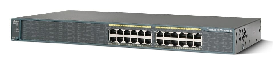جهاز Switch مُدار Cisco Catalyst 2960-24-S - 24 منفذ 10/100Mbps + LAN Lite — صورة 1