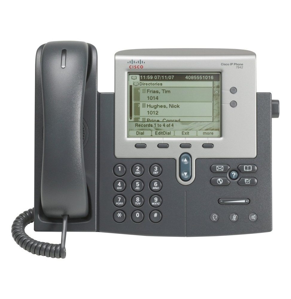 Téléphone VoIP Cisco Unified 7942G avec Écran monochrome 5" - PoE