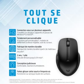 Souris sans fil Bluetooth multi-périphériques HP 435 (3B4Q5AA) — image 4