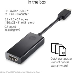 Adaptateur HP Pavilion USB-C™ vers HDMI 2.0 (2PC54AA) — image 2