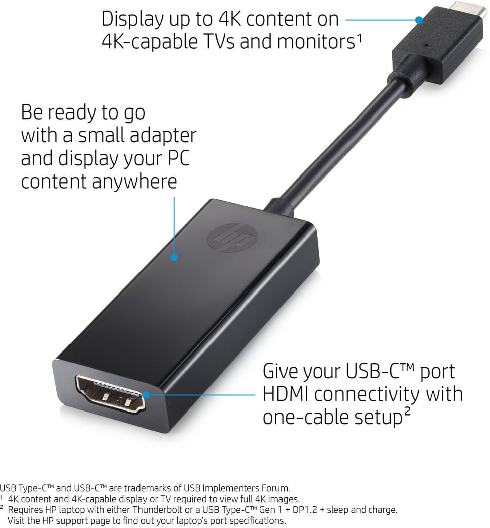 HP USB-C to HDMI 2.0 Adapter (2PC54AA)