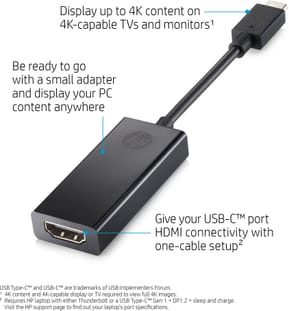 Adaptateur HP Pavilion USB-C™ vers HDMI 2.0 (2PC54AA) — image 3