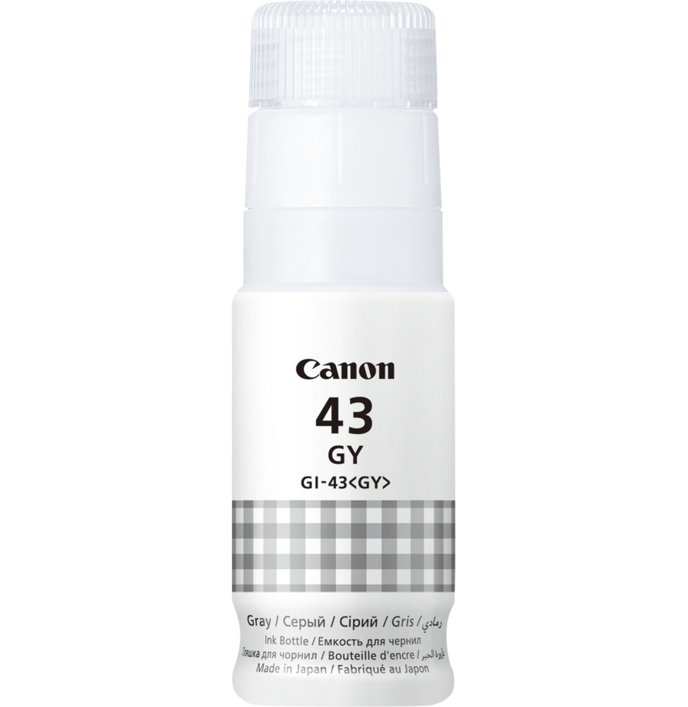 Canon GI-43GY Gris - Bouteille d'encre Canon d'origine (4707C001AA) Canon GI-43GY Gris - Bouteille d'encre Canon d'origine (4707C001AA)