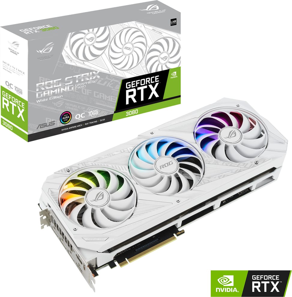Carte graphique RTX 3080 ROG-STRIX-O10G-BLANC-V2 (90YV0FAA-M0NM00)