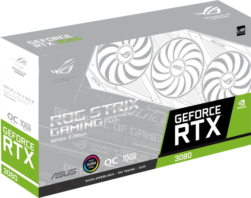 Carte graphique RTX 3080 ROG-STRIX-O10G-BLANC-V2 (90YV0FAA-M0NM00)