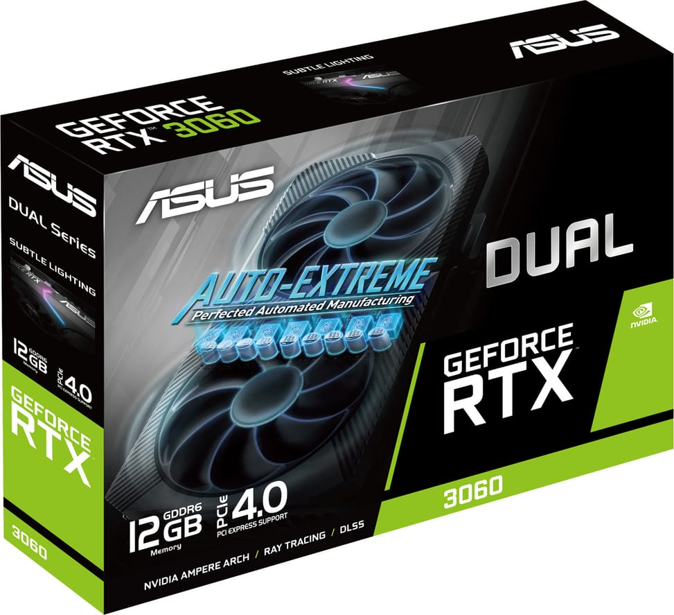 Carte Graphique ASUS Dual GeForce RTX™ 3060 V2 OC Edition (90YV0GB2-M0NA10)