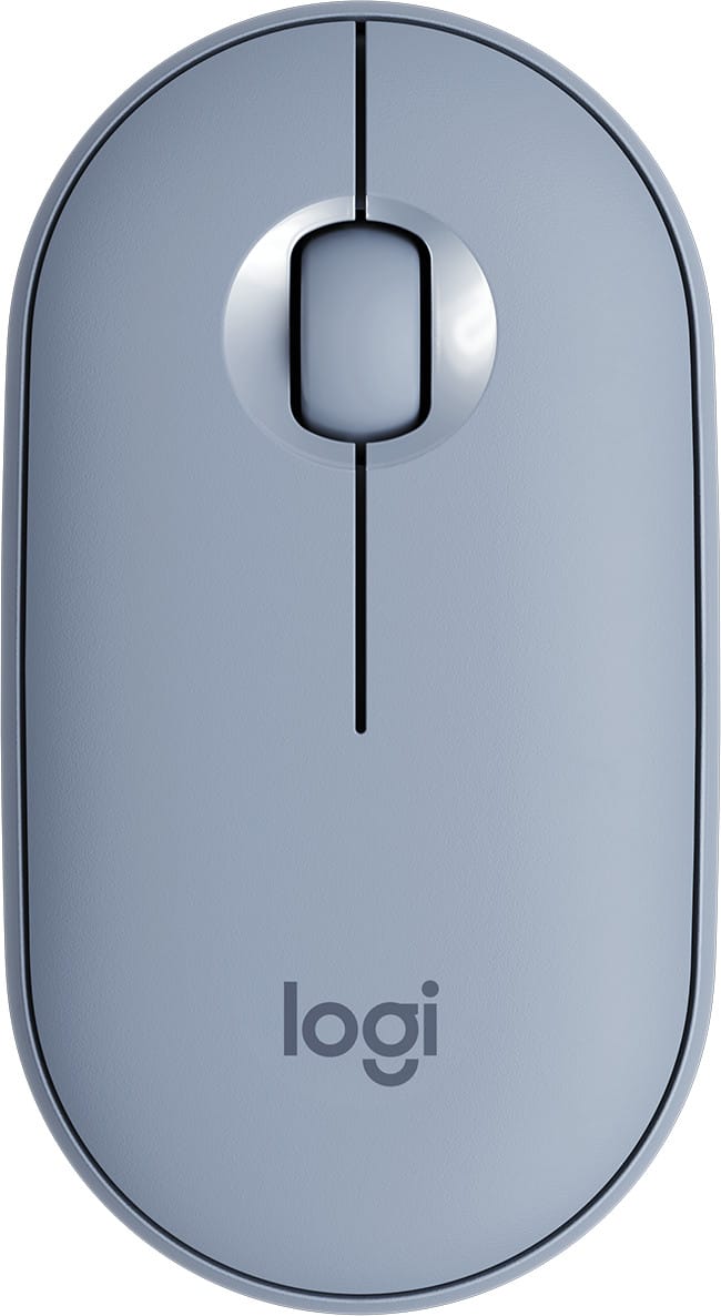 فأرة لاسلكية Bluetooth Logitech Pebble M350 أزرق رمادي (910-005719) — صورة 1