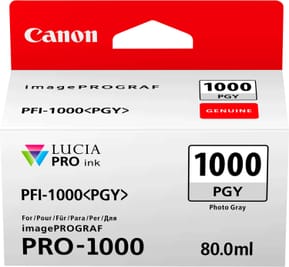 خرطوشة حبر Canon أصلية Canon PFI-1000PGY رمادي فوتوغرافي (0553C001AA)