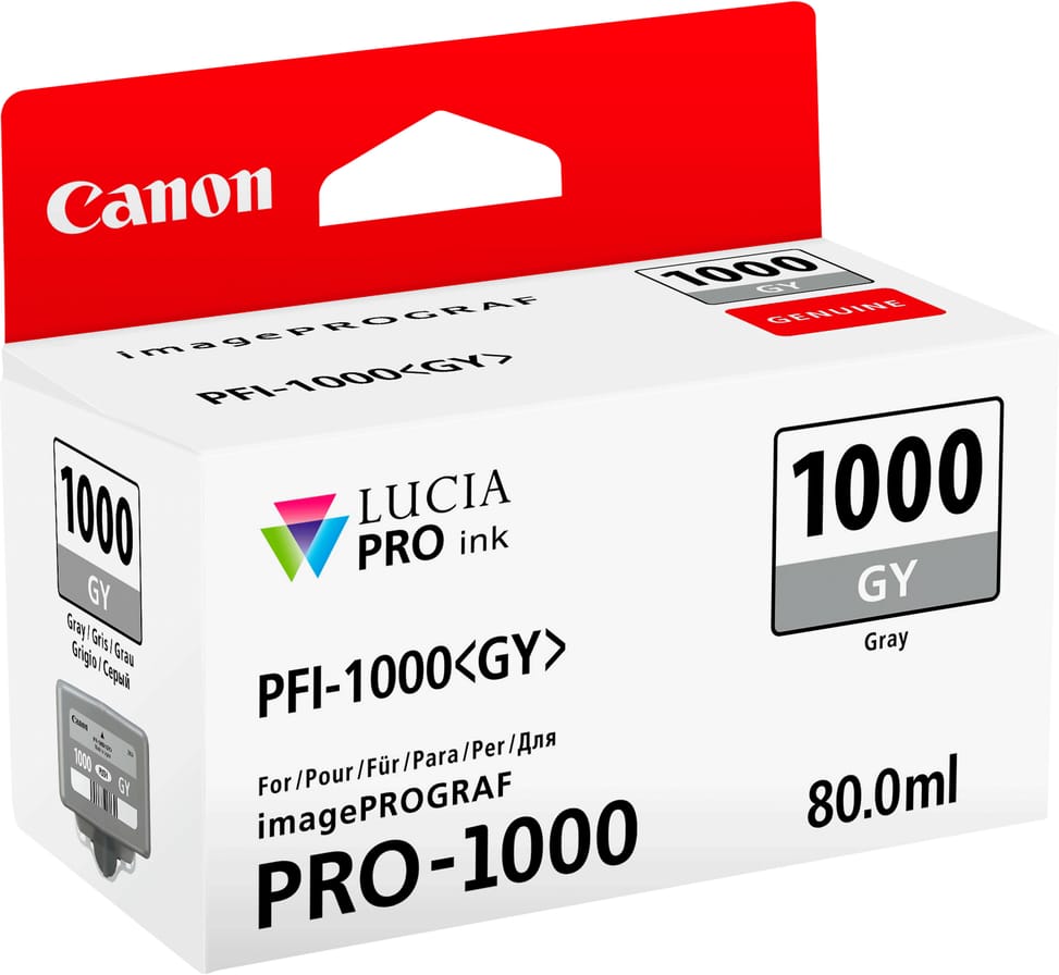 Canon PFI-1000 GY Gris Photo - Cartouche d'encre Canon d'origine (0552C001AA)