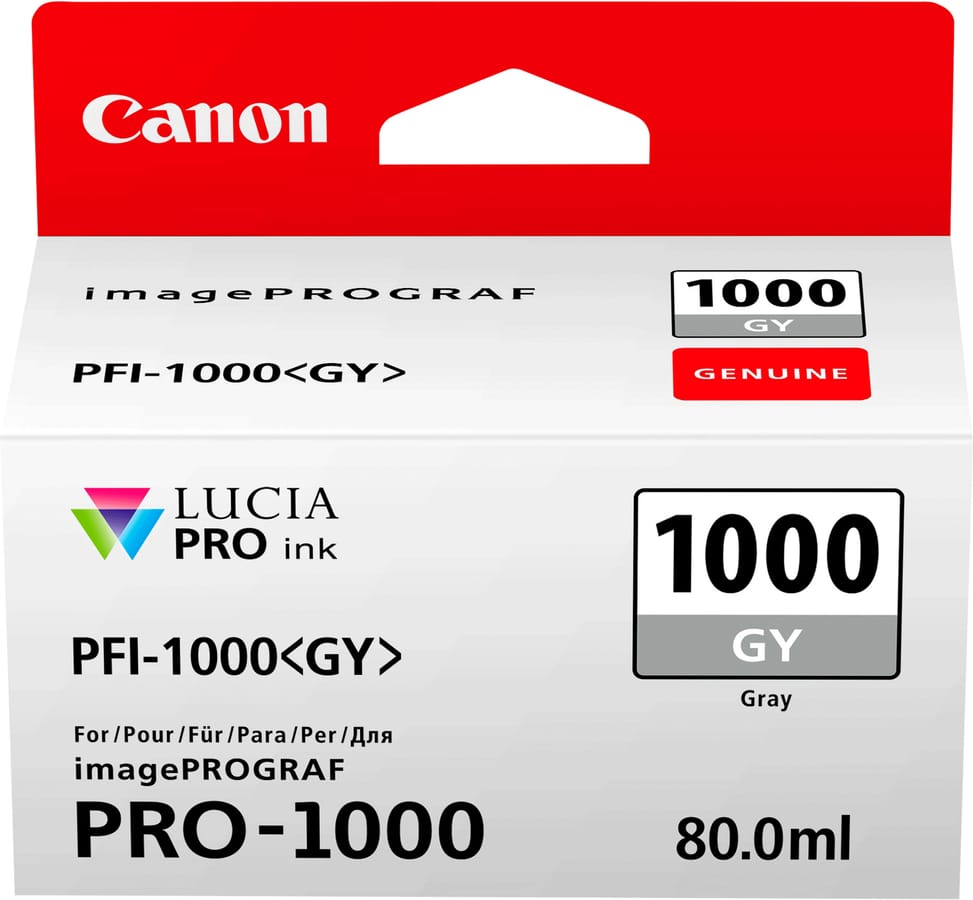 خرطوشة حبر Canon أصلية PFI-1000 GY رمادي (0552C001AA) — صورة 1