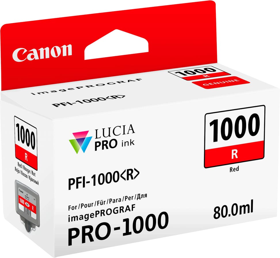 خرطوشة حبر Canon أصلية Canon PFI-1000R أحمر (0554C001AA) — صورة 2