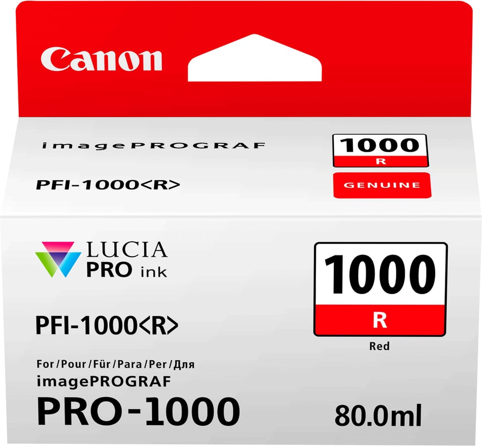 خرطوشة حبر Canon أصلية Canon PFI-1000R أحمر (0554C001AA) — صورة 1