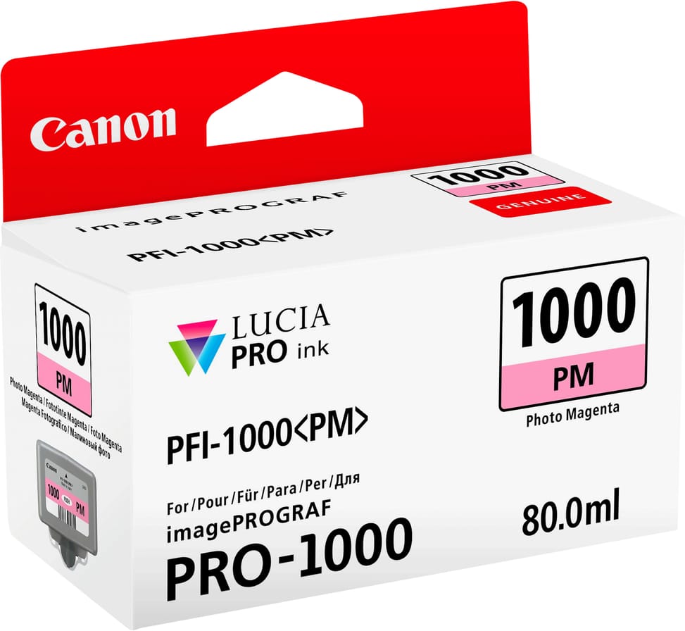 خرطوشة حبر Canon أصلية Canon PFI-1000PM أرجواني فوتوغرافي (0551C001AA) — صورة 2