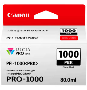 Canon PFI-1000PBK noire photo - Cartouche d'encre Canon d'origine (0546C001AA)