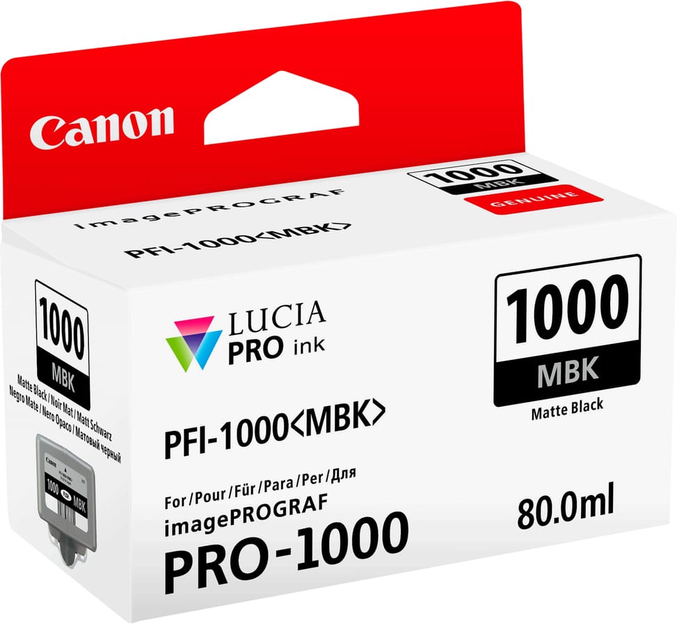 Canon PFI-1000MBK noire mate - Cartouche d'encre Canon d'origine (0545C001AA)