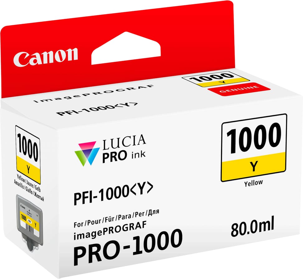 خرطوشة حبر Canon أصلية Canon PFI-1000Y أصفر (0549C001AA) — صورة 2