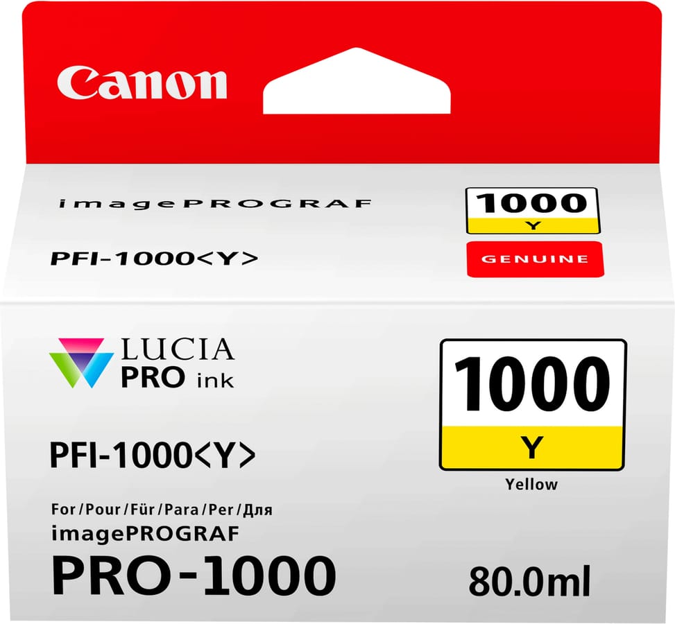 خرطوشة حبر Canon أصلية Canon PFI-1000Y أصفر (0549C001AA) — صورة 1