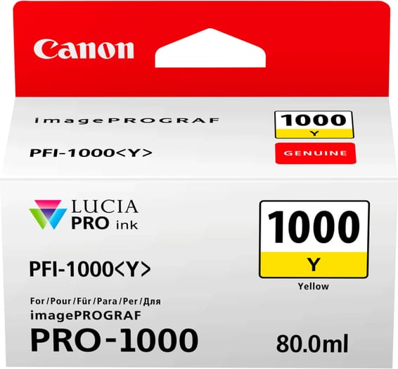 Canon PFI-1000Y Jaune - Cartouche d'encre Canon d'origine (0549C001AA)