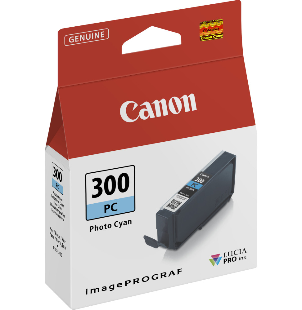 Canon PFI-300PC Cyan photo - Cartouche d'encre Canon d'origine (4197C001AA)