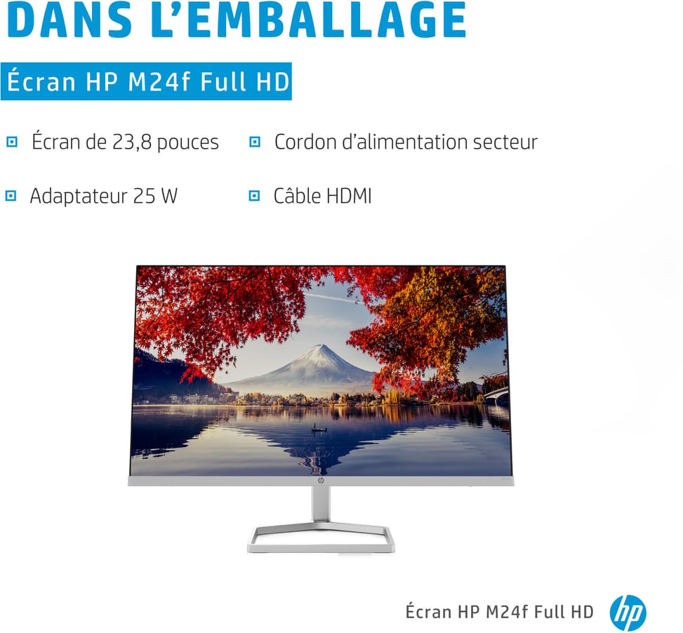 Écran 23,8" Full HD HP M24f (2D9K0AS)