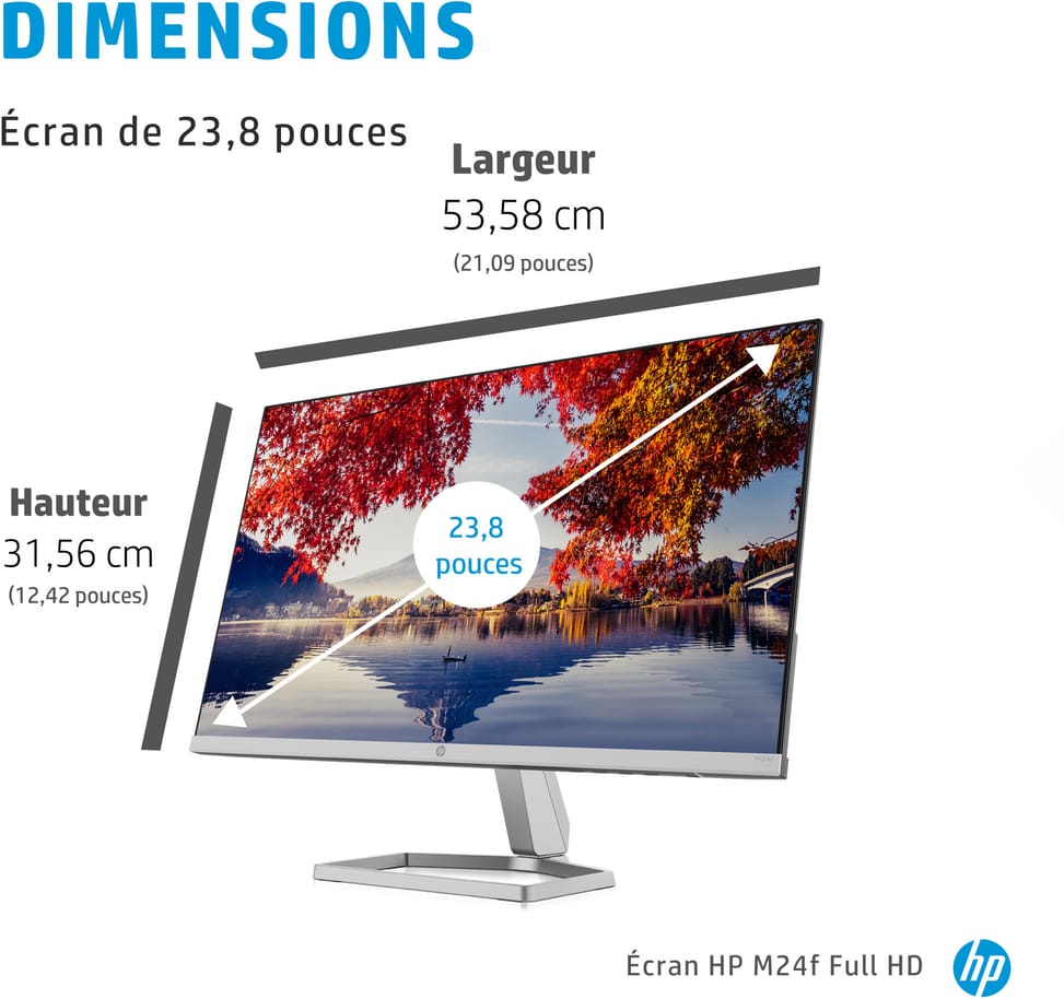 Écran 23,8" Full HD HP M24f (2D9K0AS)