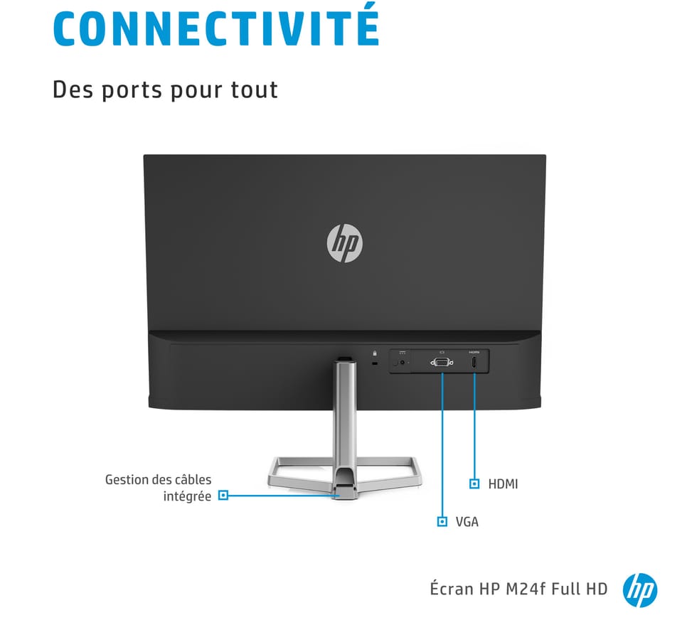 Écran 23,8" Full HD HP M24f (2D9K0AS)