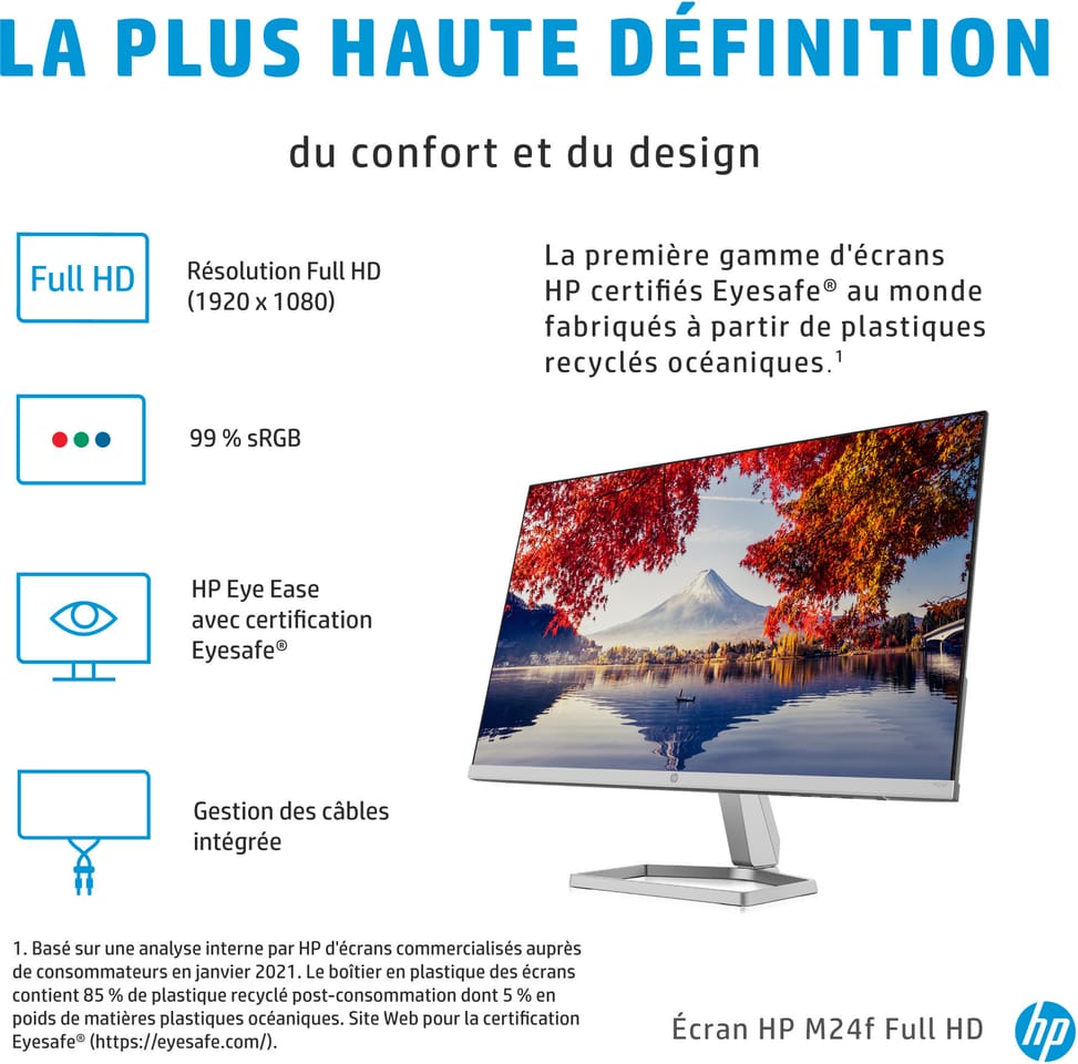 Écran 23,8" Full HD HP M24f (2D9K0AS)