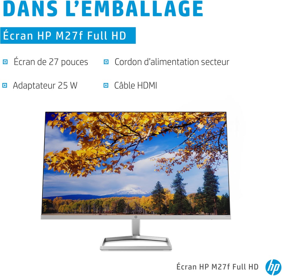 Écran 27" Full HD HP M27f (2G3D3AS)