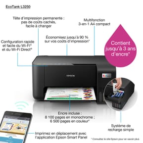 Epson EcoTank L3250 Imprimante multifonction à réservoirs rechargeables (C11CJ67408) — image 2