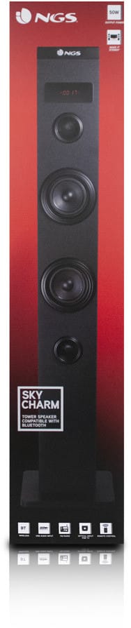 NGS TOWER SPEAKER- REMOTE C.- BT/USB/OPTICAL/STEREO OUTPUT 50W (SKYCHARM)
