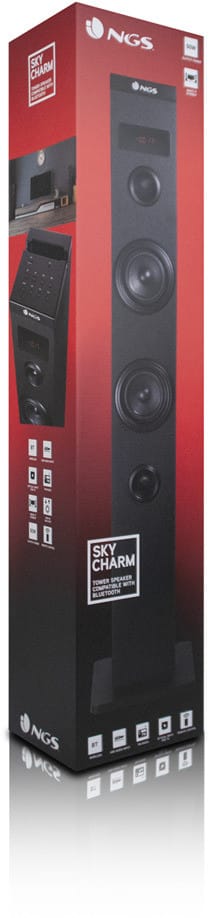 NGS TOWER SPEAKER- REMOTE C.- BT/USB/OPTICAL/STEREO OUTPUT 50W (SKYCHARM)