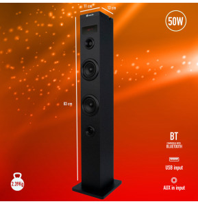 NGS TOWER SPEAKER- REMOTE C.- BT/USB/OPTICAL/STEREO OUTPUT 50W (SKYCHARM)