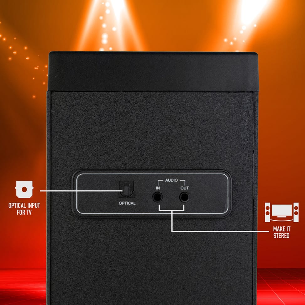 NGS TOWER SPEAKER- REMOTE C.- BT/USB/OPTICAL/STEREO OUTPUT 50W (SKYCHARM)