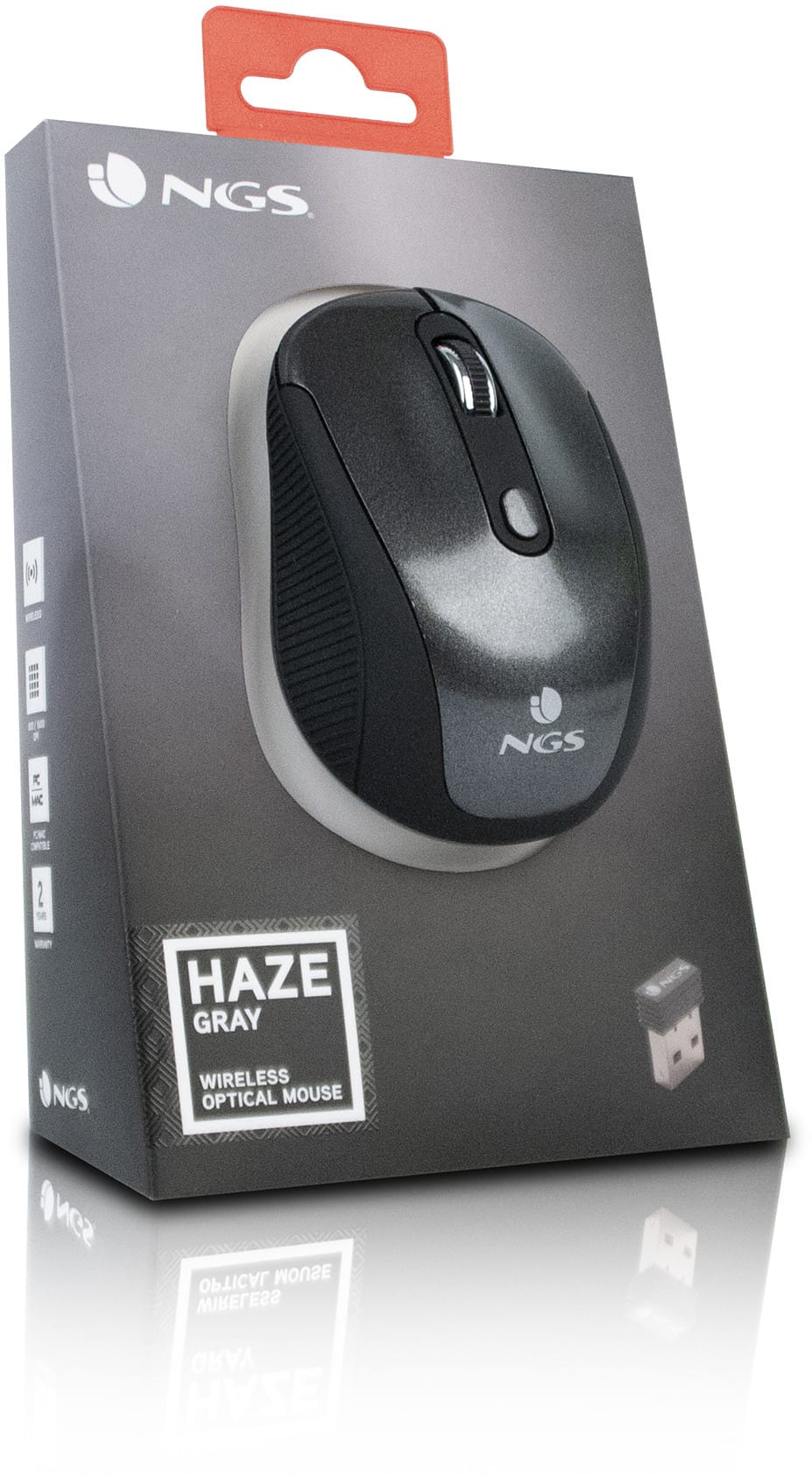 NGS 2.4GhZ WIRELESS OPTICAL MOUSE NANO RECEIVER- 800/1600 DPI (HAZE)