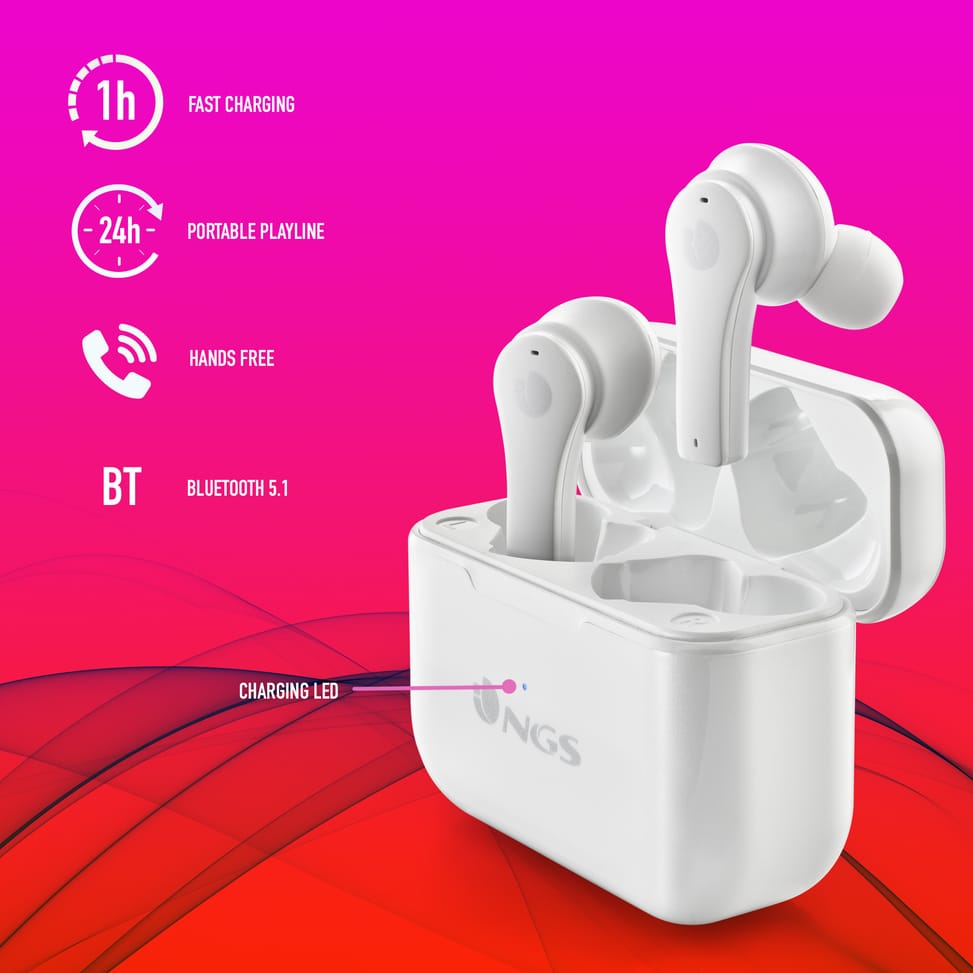 Écouteurs intra sans fil NGS Artica Bloom White (ARTICABLOOMWHITE)