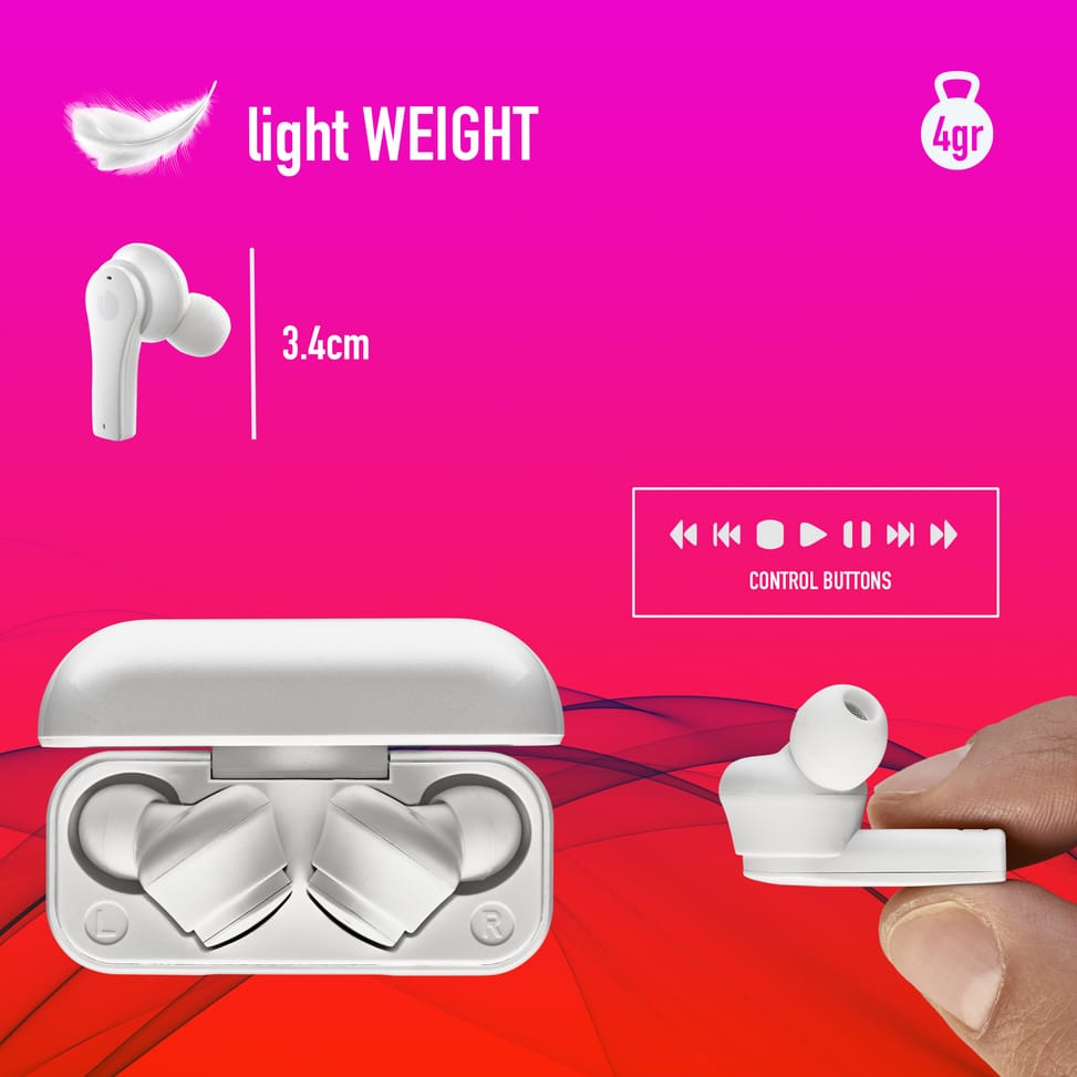Écouteurs intra sans fil NGS Artica Bloom White (ARTICABLOOMWHITE)