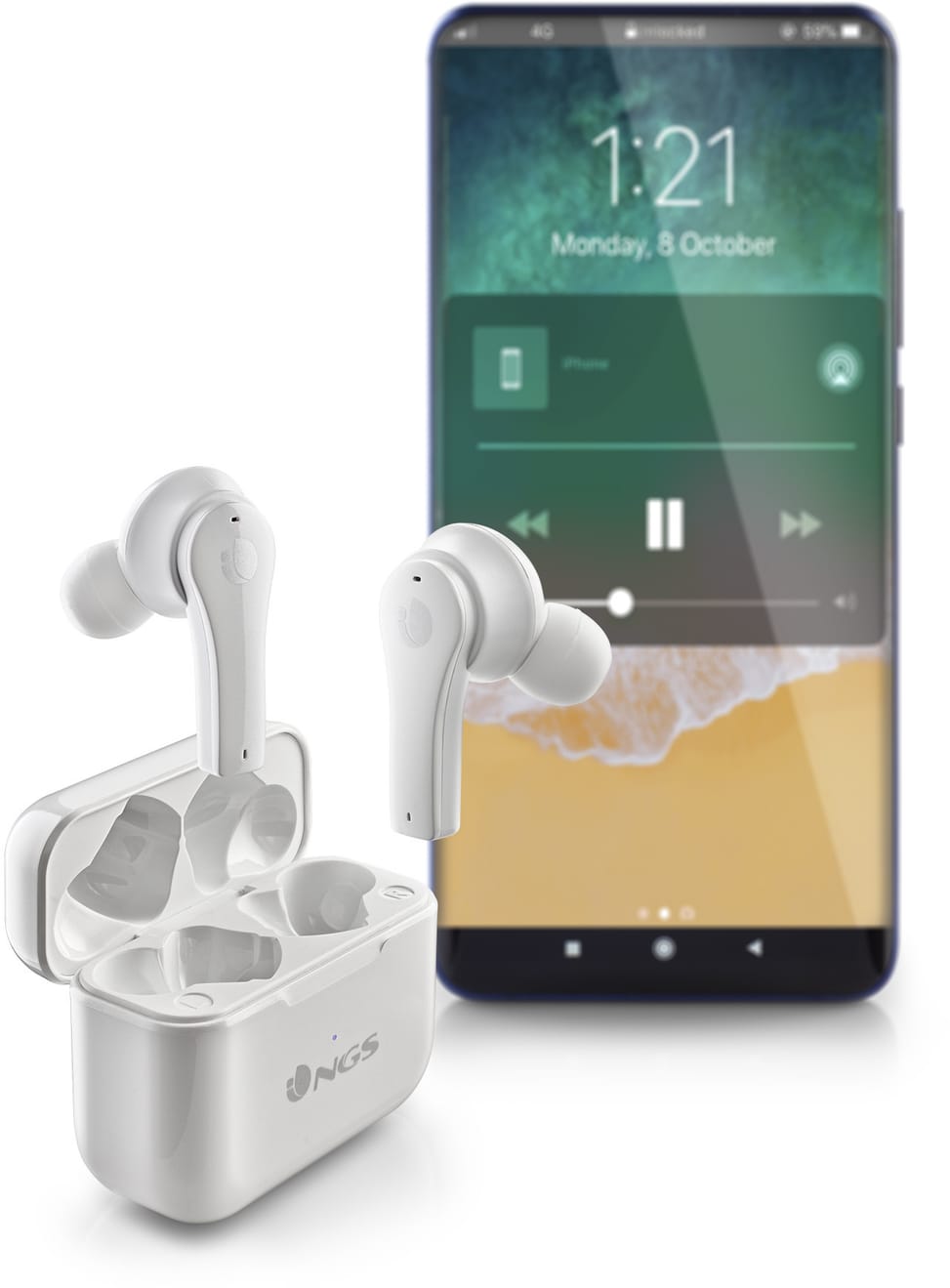 Écouteurs intra sans fil NGS Artica Bloom White (ARTICABLOOMWHITE)
