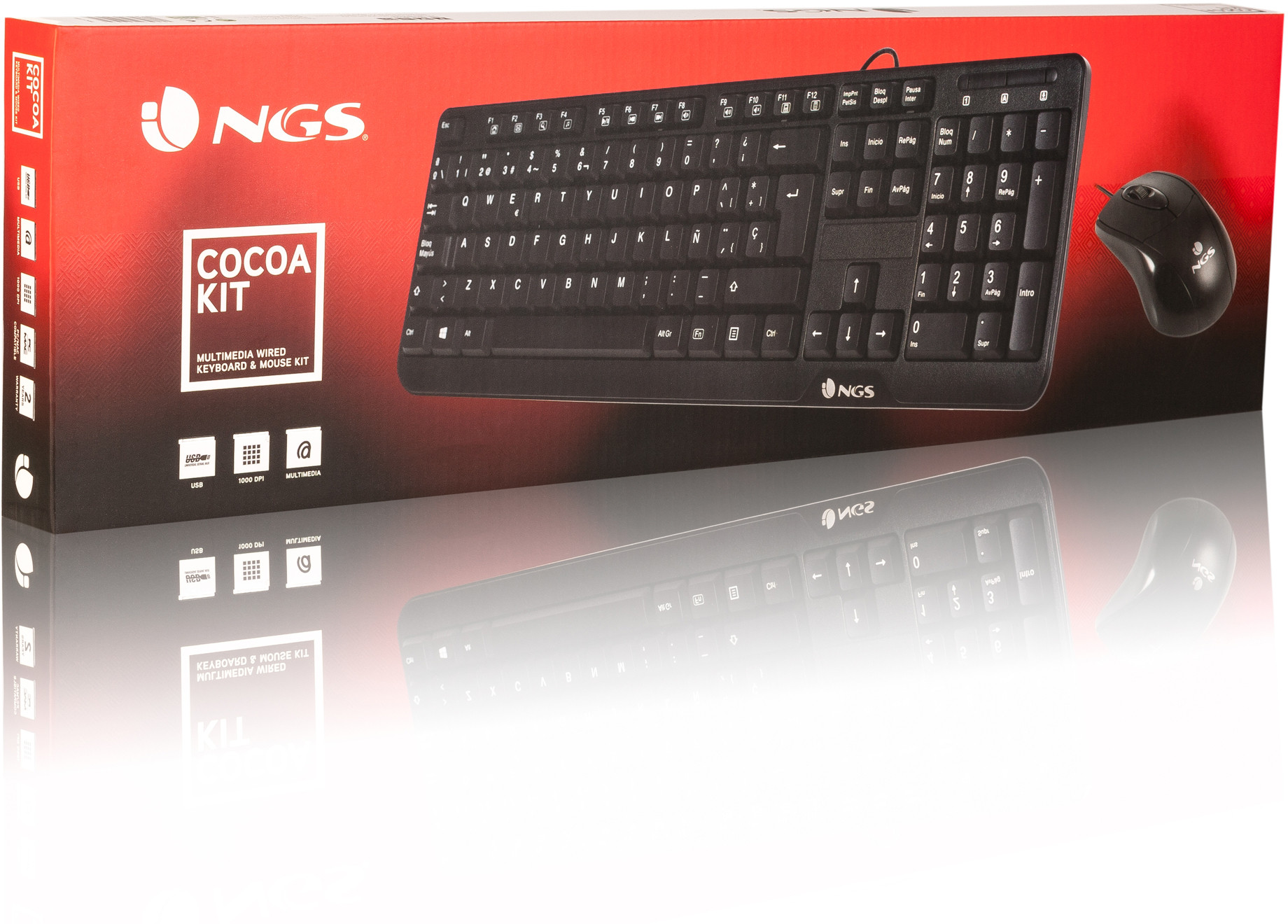 NGS pack clavier/souris avec fil COCOA KIT ITALIAN - AZERTY