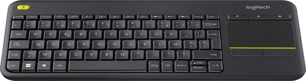 Clavier sans fil avec pavé tactile intégré Logitech Wireless Touch Keyboard K400 Plus Noir (AZERTY, Français)