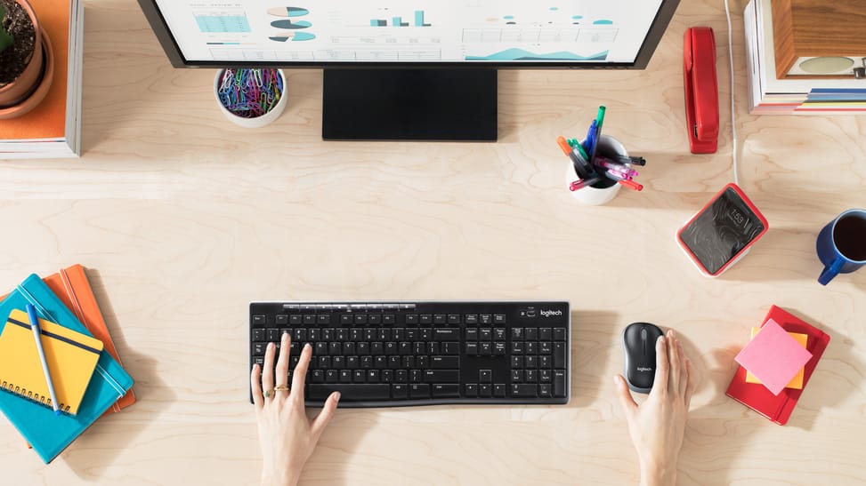 Logitech Wireless Desktop MK270 - Ensemble sans fil souris + clavier (AZERTY Français)