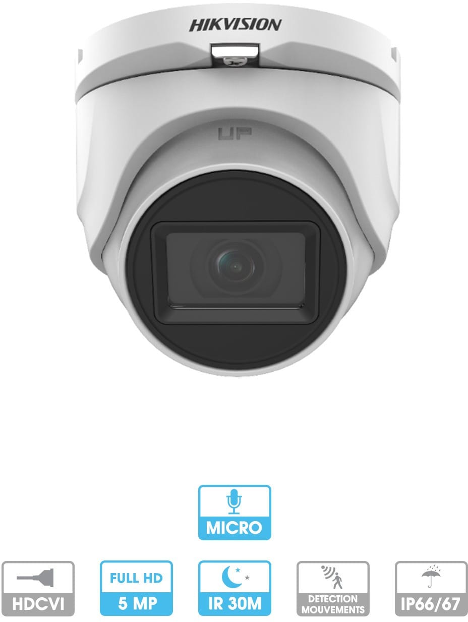 Caméra de surveillance HIKVISION focale fixe 5 MP (DS-2CE76H0T-ITMFS)