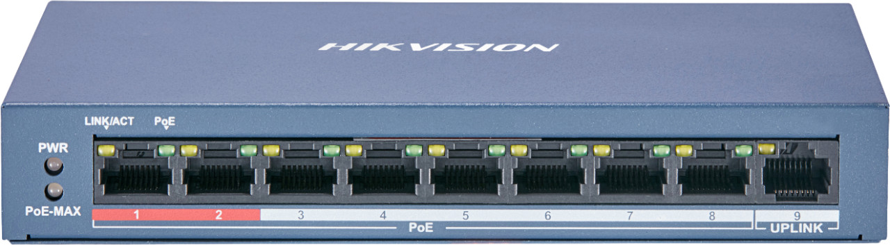 Switch PoE 10 ports, 8 PoE, Transmission jusqu'à 300 mètres