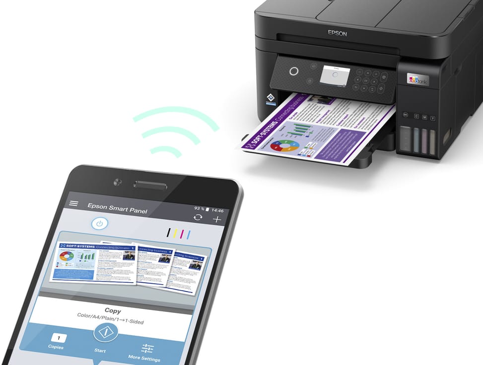 طابعة احترافية متعددة الوظائف بخزانات حبر قابلة لإعادة التعبئة Epson EcoTank L6270 (C11CJ61404) — صورة 9