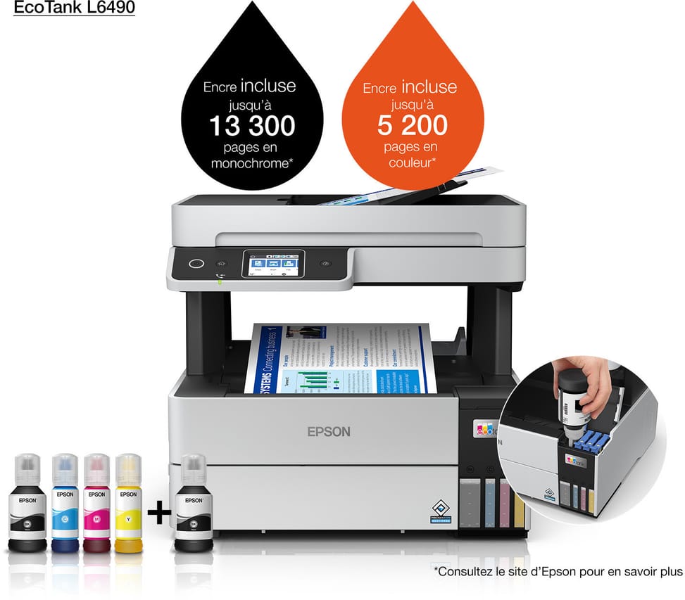 طابعة متعددة الوظائف بخزانات حبر قابلة لإعادة التعبئة Epson EcoTank L6490 (C11CJ88404) — صورة 2